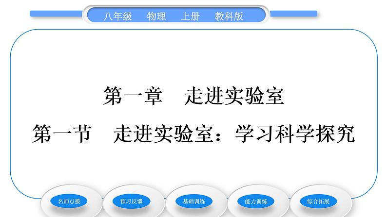 教科版九年级物理上第一章走进实验室1.第一节　走进实验室：学习科学探究 习题课件01