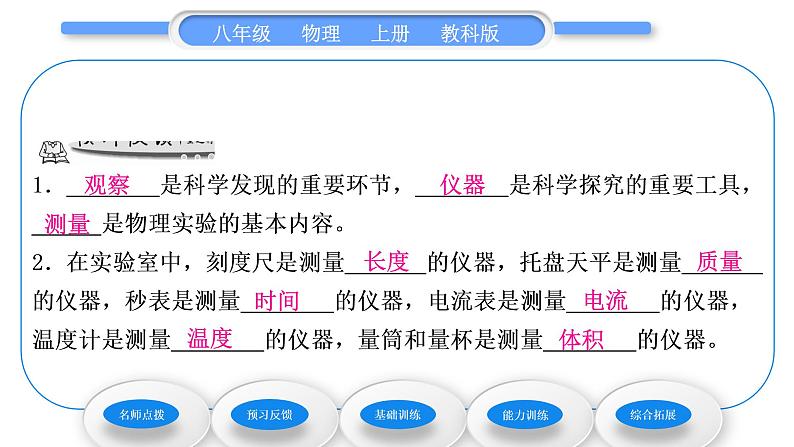 教科版九年级物理上第一章走进实验室1.第一节　走进实验室：学习科学探究 习题课件06