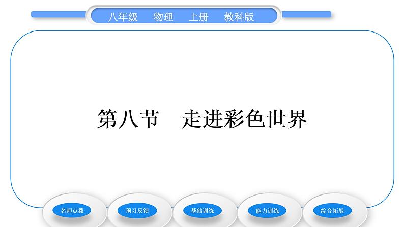 教科版九年级物理上第四章在光的世界里 第八节　走进彩色世界 习题课件第1页