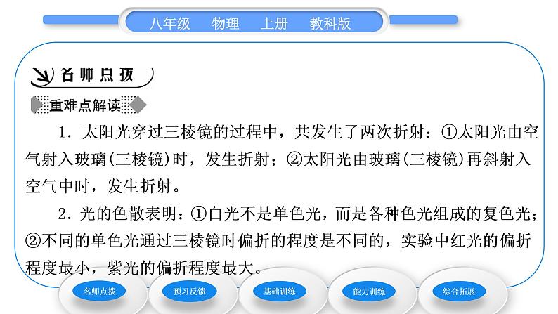 教科版九年级物理上第四章在光的世界里 第八节　走进彩色世界 习题课件第2页