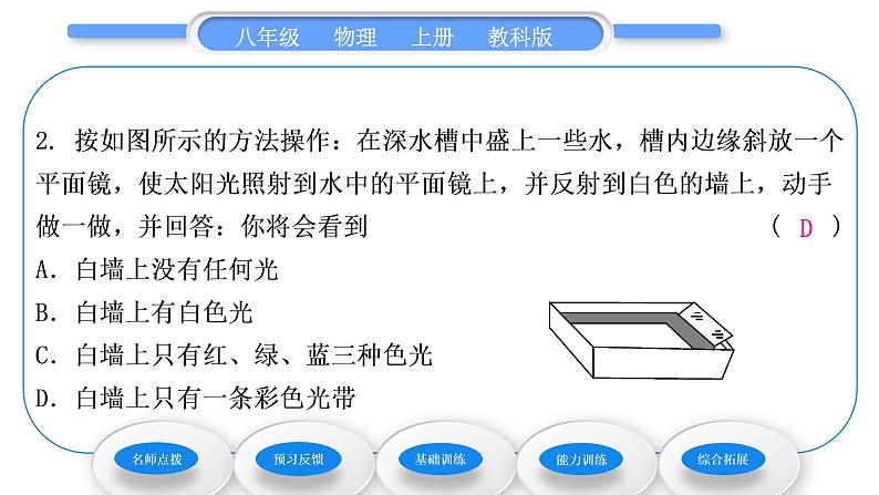 教科版九年级物理上第四章在光的世界里 第八节　走进彩色世界 习题课件第7页