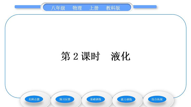 教科版九年级物理上第五章物态变化第三节　汽化和液化第2课时　液　化 习题课件01