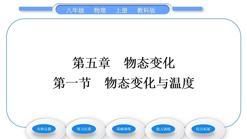 教科版九年级物理上第五章物态变化第一节　物态变化与温度 习题课件第1页