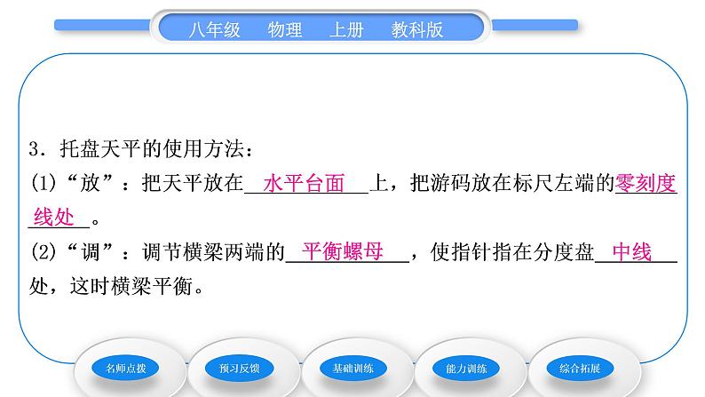 教科版九年级物理上第六章质量与密度 第一节　质　量 习题课件第6页