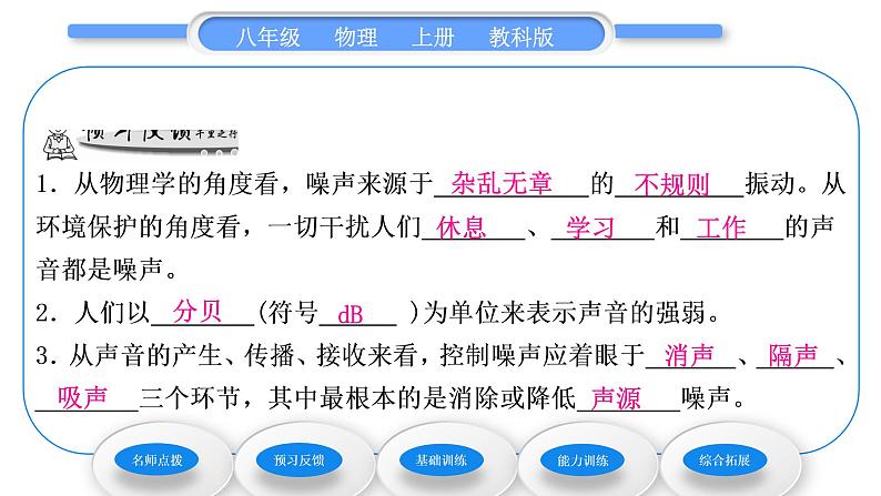 教科版九年级物理上第三章声 第三节　噪　声 习题课件第5页