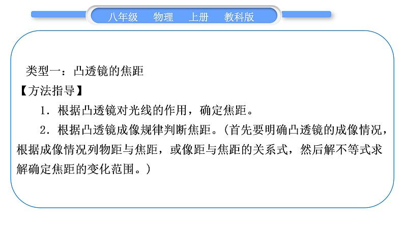 教科版九年级物理上第四章在光的世界里 小专题三　凸透镜的焦距与成像 习题课件02