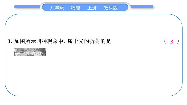 教科版九年级物理上第四章在光的世界里 小专题四　光现象辨识与光学实验 习题课件04