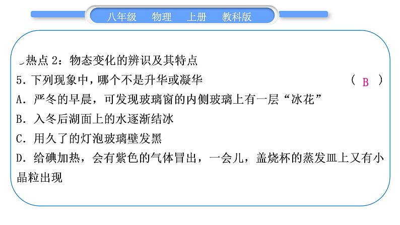 教科版九年级物理上第五章物态变化第五章中考热点专练 习题课件06