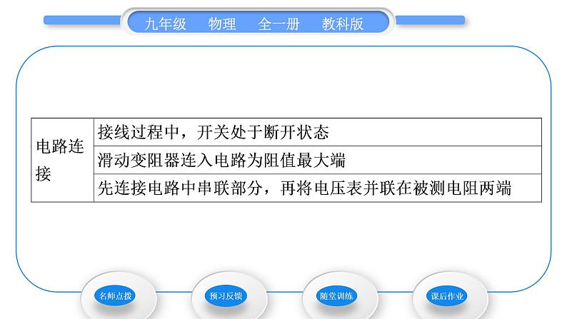 教科版九年级物理全册第五章欧姆定律5．2　测量电阻 第1课时　伏安法测电阻习题课件04