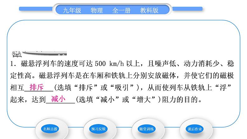 教科版九年级物理全册第七章磁与电7．1　磁现象习题课件07