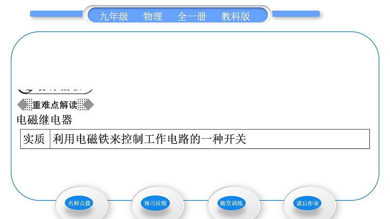 教科版九年级物理全册第七章磁与电7．4　电磁继电器习题课件02