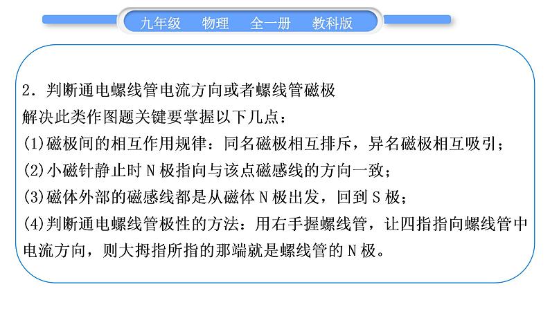 教科版九年级物理全册第七章磁与电小专题(四)　电与磁作图习题课件06