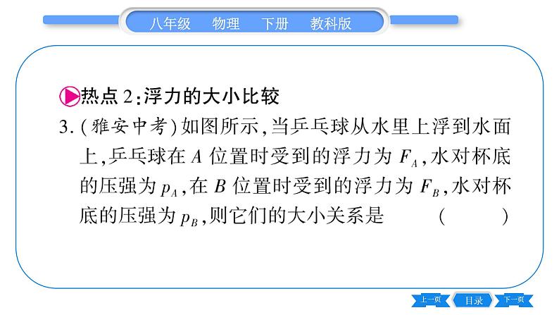 教科版八年级物理下第十章流体的力现象 第十章中考热点专练 习题课件04