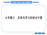 教科版八年级物理下第十章流体的力现象 小专题六  压强与浮力的综合计算 习题课件