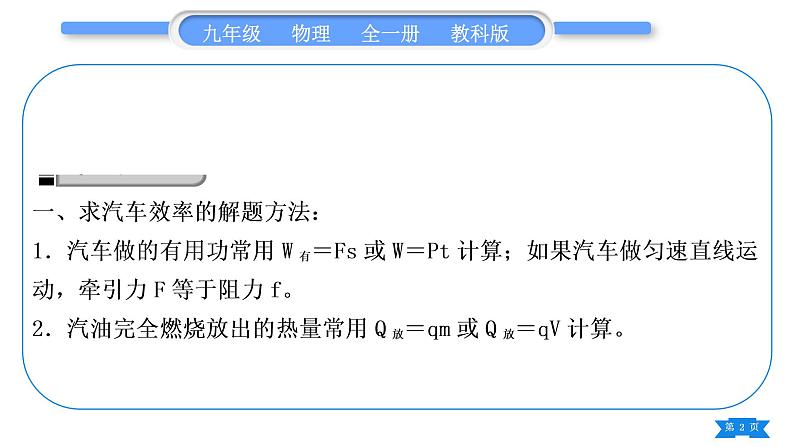 教科版九年级物理全册第二章改变世界的热机小专题(一)　热机效率及炉子效率问题综合计算习题课件第2页