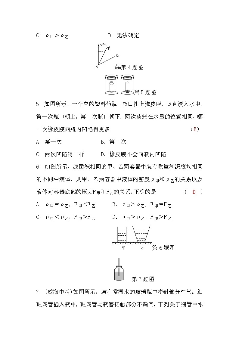 教科版八年级物理下册第九章检测题(word版，含答案)02