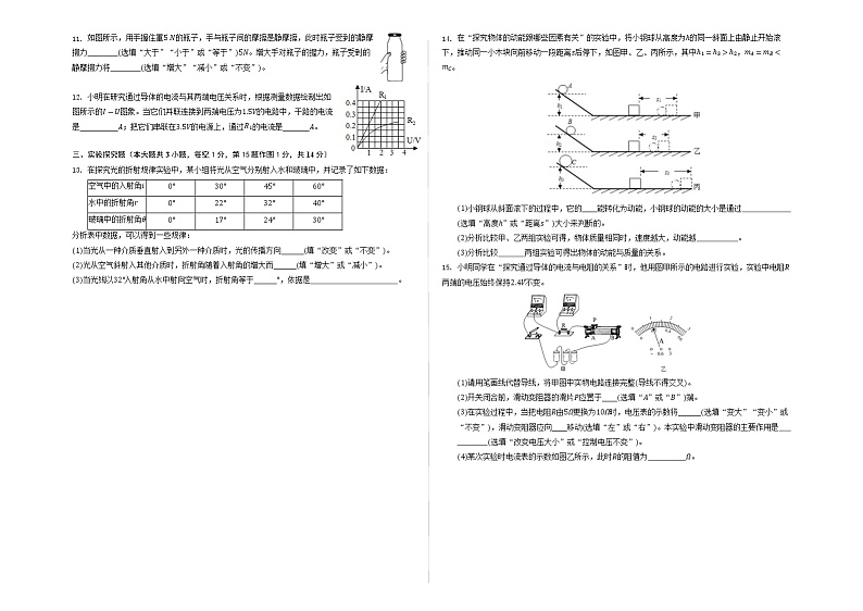 初中学业水平考试（中考）物理模拟测试（含答案）第2页