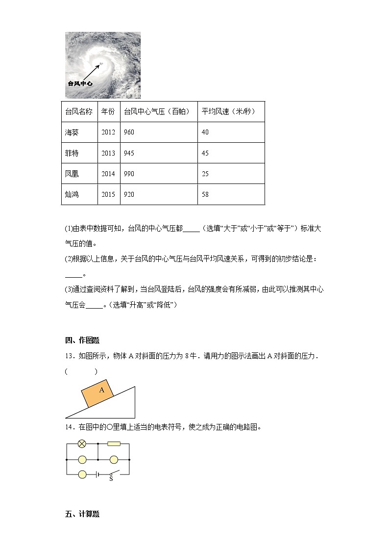 上海市奉贤区2022-2023学年九年级上学期期中物理试题(含答案)第3页