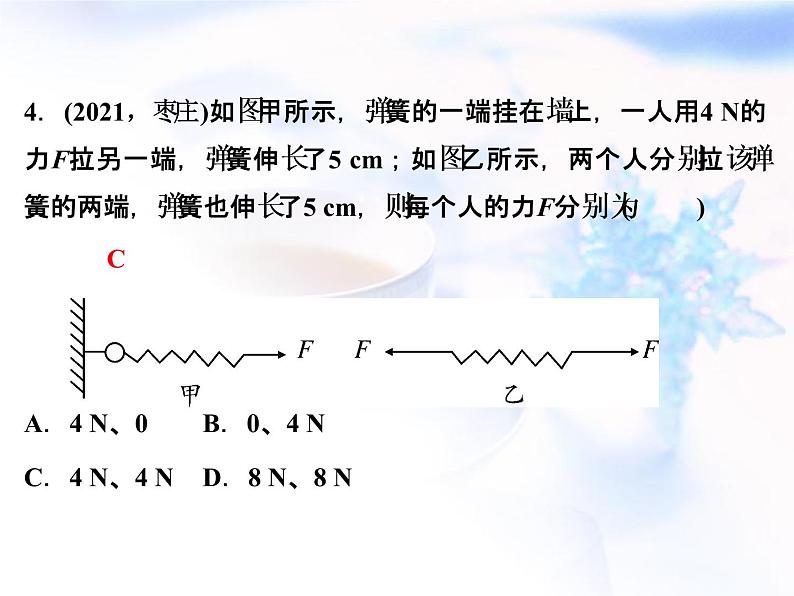 中考物理复习第3讲力牛顿第一定律精练课件第5页