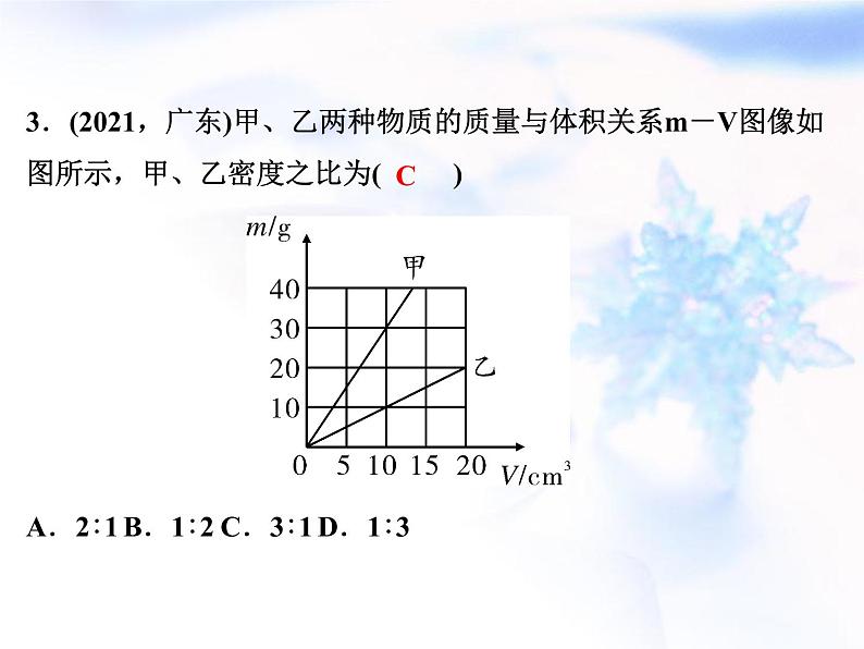 中考物理复习第1讲物质的质量与密度精练课件第4页