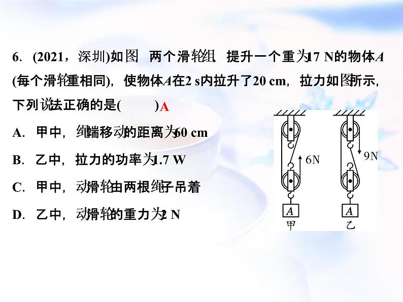 中考物理复习第8讲简单机械精练课件第7页