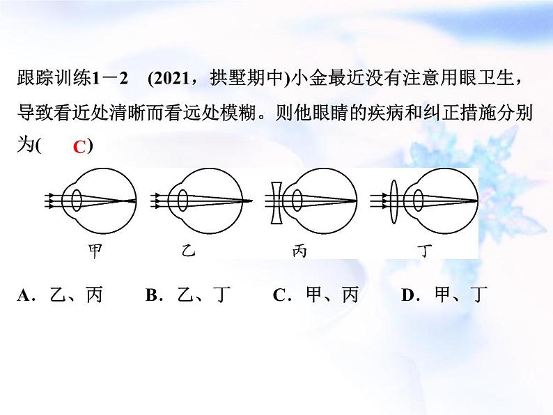 中考物理复习微专题32近视与远视成因及成像分析精讲课件第5页