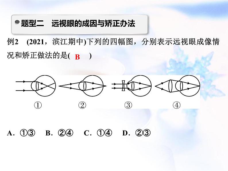 中考物理复习微专题32近视与远视成因及成像分析精讲课件第7页