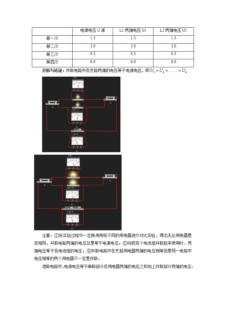 人教版九年级全册物理第十六章 16.2 串、并联电路中电压的规律 课件+教案+导学案+练习含解析卷02