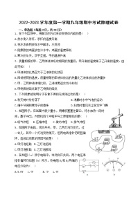 黑龙江省牡丹江市海林市朝鲜族中学2022-2023学年九年级上学期期中考试物理试题（含答案）