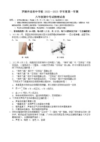 广东省深圳市罗湖外语学校初中部2022-2023学年八年级上学期期中考试物理试卷(含答案)