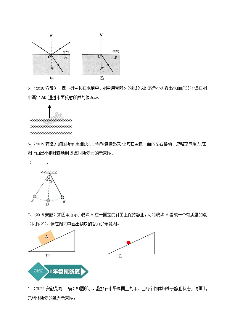 专题21 作图题--5年（2018-2022）中考1年模拟物理分项汇编（安徽专用）（原卷版）第2页