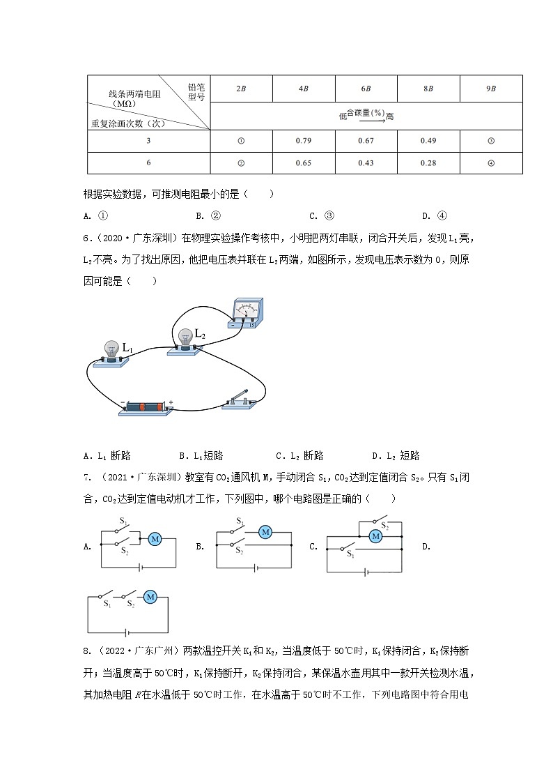 专题09 电路、电流、电压、电阻与欧姆定律专题（原卷版）第3页
