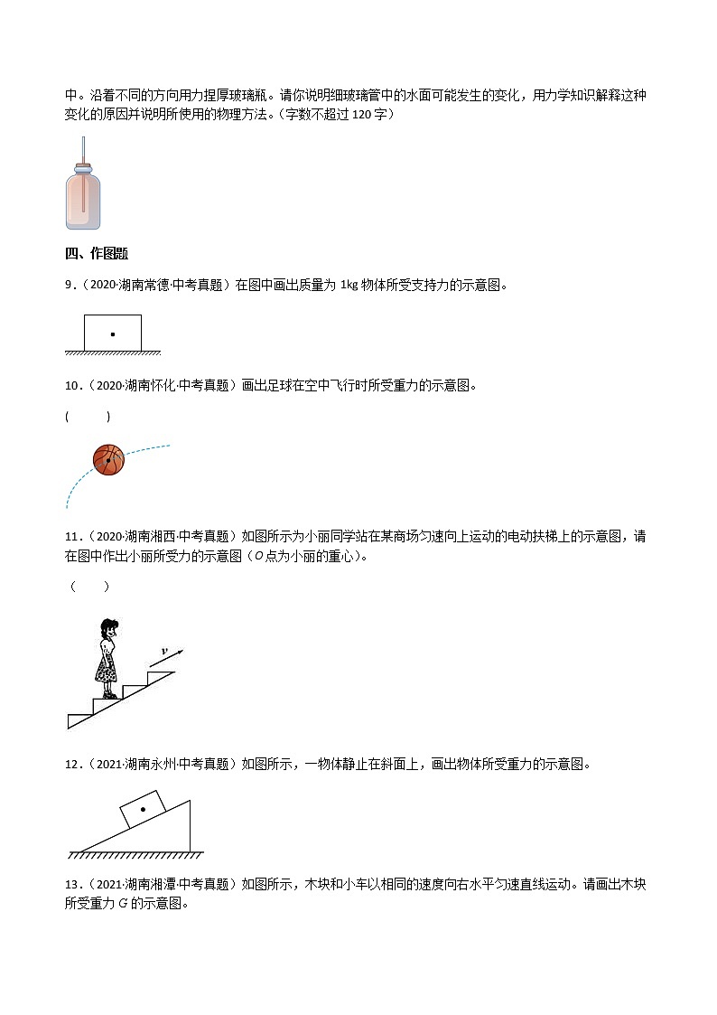 专题07 力-三年（2020-2022）中考物理真题分项汇编（湖南专用）（原卷版）第3页