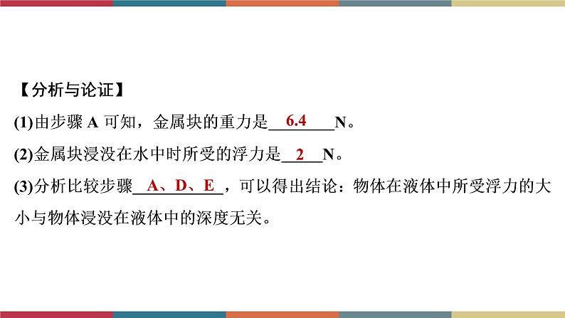 备战2023 中考物理一轮复习 第1编  第3主题  第10讲　第2课时　浮力的相关实验 课件06