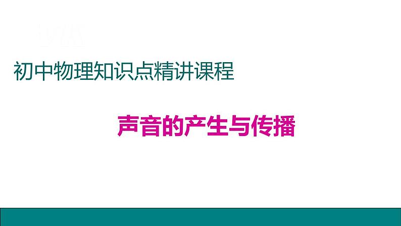 6.声音的产生与传播——同步课件第1页