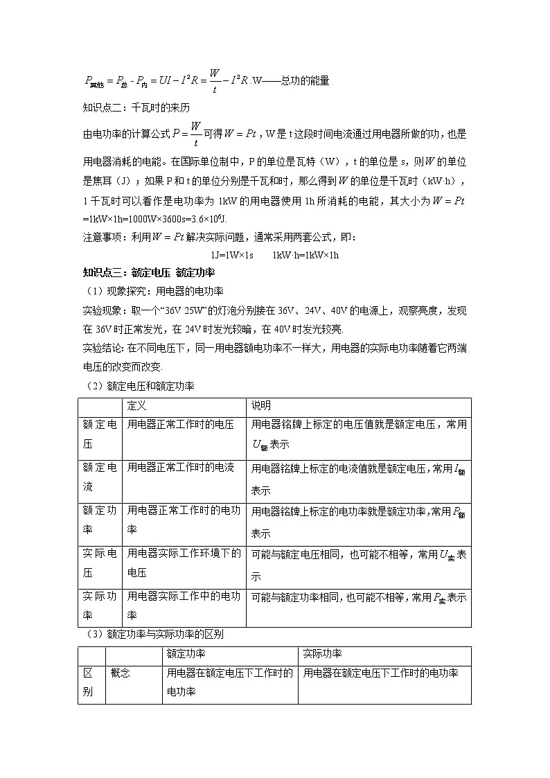 人教版九年级全册物理第十八章 18.2 电功率 课件+教案+导学案+练习含解析卷03