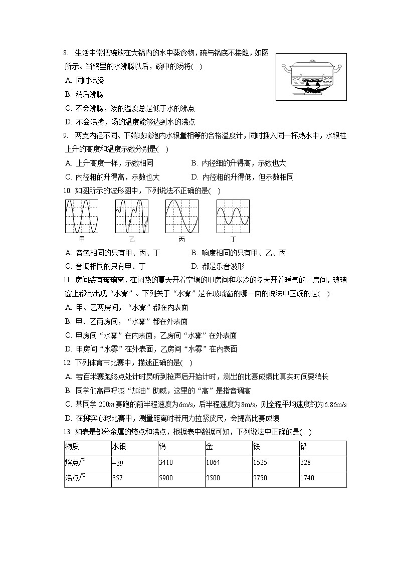 2022-2023学年湖北省十堰市梁子湖区八年级（上）期中物理试卷(含答案解析)02
