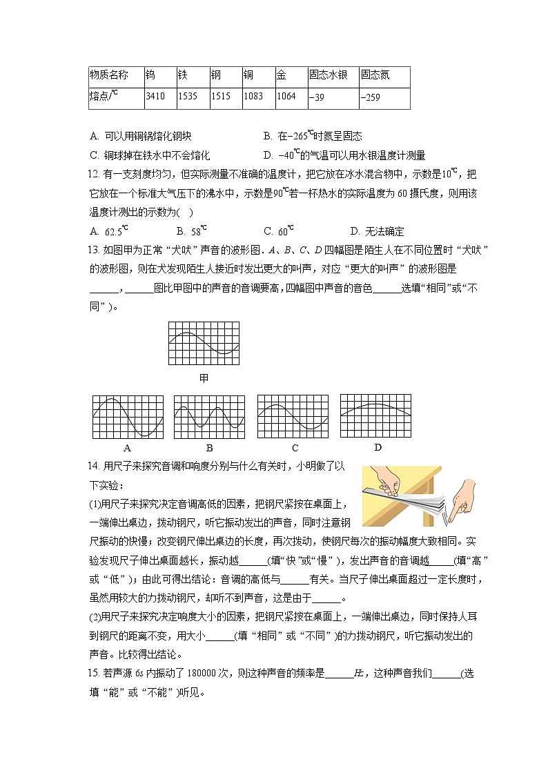 2022-2023学年江苏省无锡市锡山区天一实验学校八年级（上）期中物理试卷(含答案解析)03