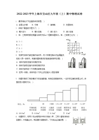 2022-2023学年上海市宝山区九年级（上）期中物理试卷（含答案解析）