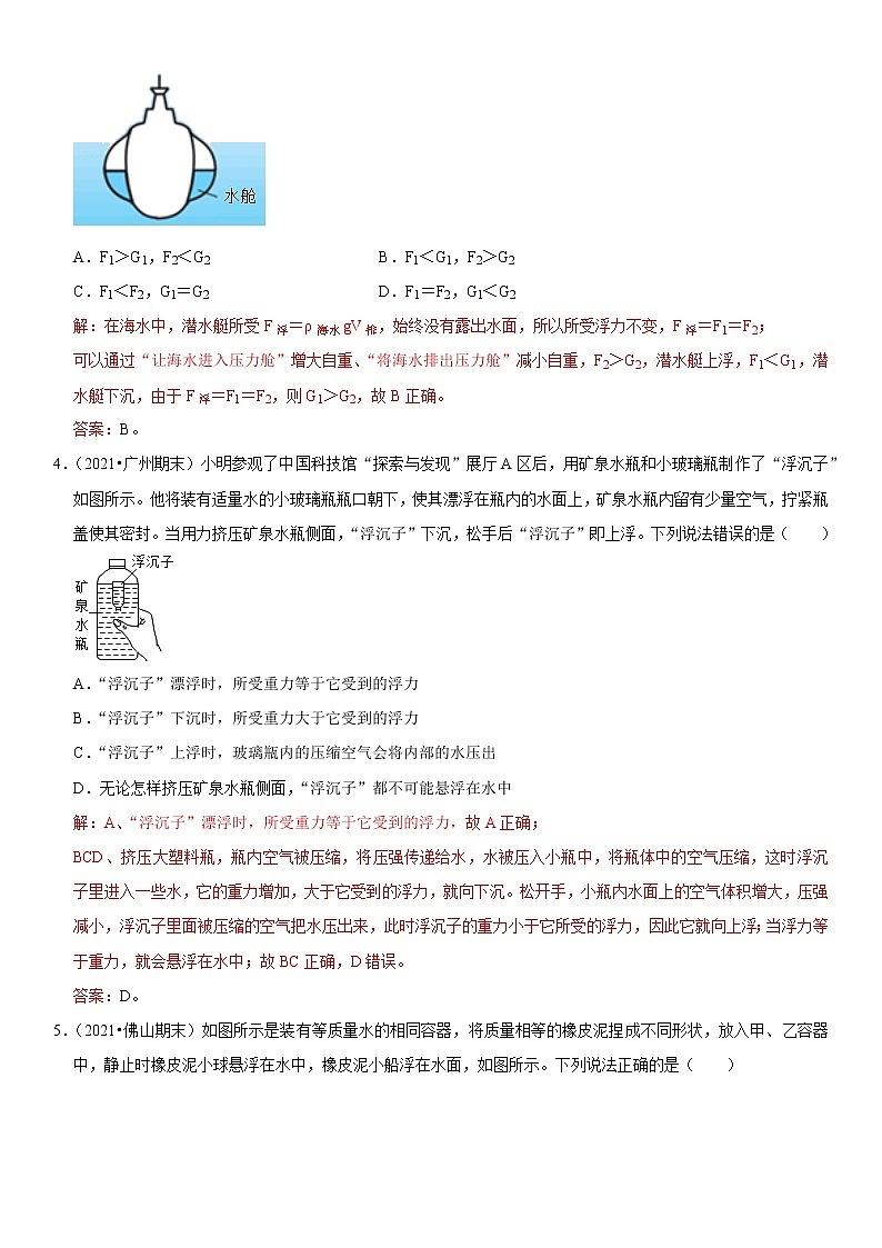 第十章 浮力（热点题型精练）（解析版）-2021-2022学年八年级物理下册期中期末复习热点题型抢先练（人教版）第2页