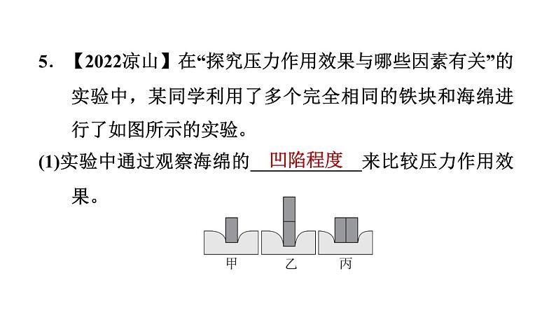 中考物理复习第9课时压力与压强课后练课件第7页