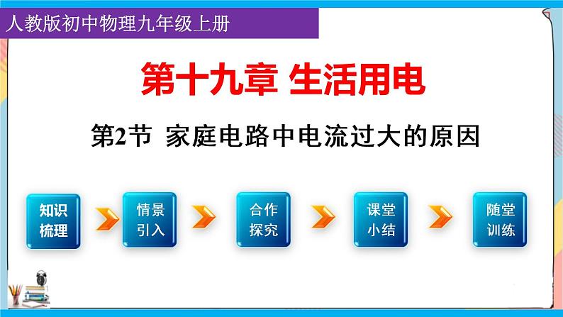 人教版九年级全册物理第十九章 19.2 家庭电路中电流过大的原因 课件+教案+导学案+练习含解析卷01