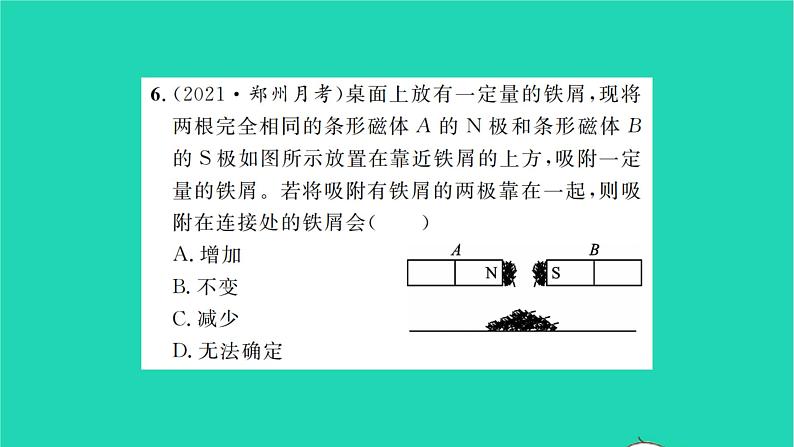 2022九年级物理全册第十四章磁现象双休作业1第一二节习题课件新版北师大版第6页