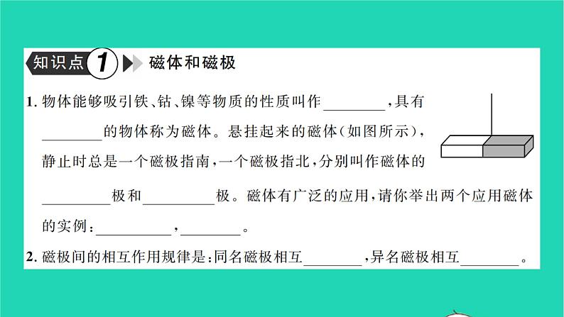 2022九年级物理全册第十四章磁现象复习卷习题课件新版北师大版03