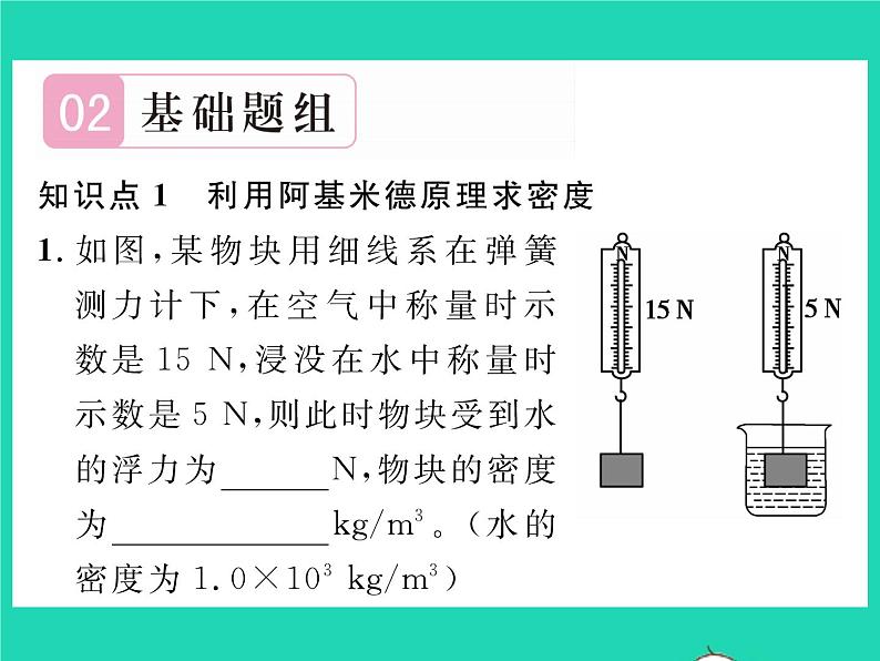 2022八年级物理全册第九章浮力第二节阿基米德原理第2课时阿基米德原理的应用习题课件新版沪科版第4页