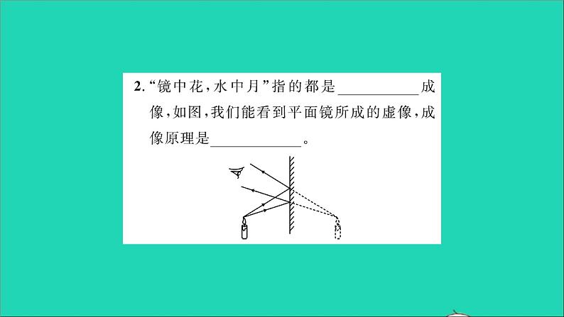 2022八年级物理全册第四章多彩的光第二节平面镜成像习题课件新版沪科版03