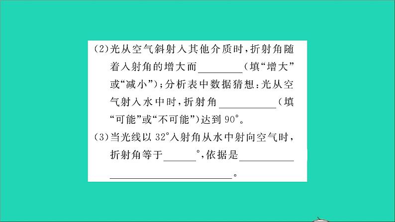 2022八年级物理全册第四章多彩的光第三节光的折射习题课件新版沪科版第7页