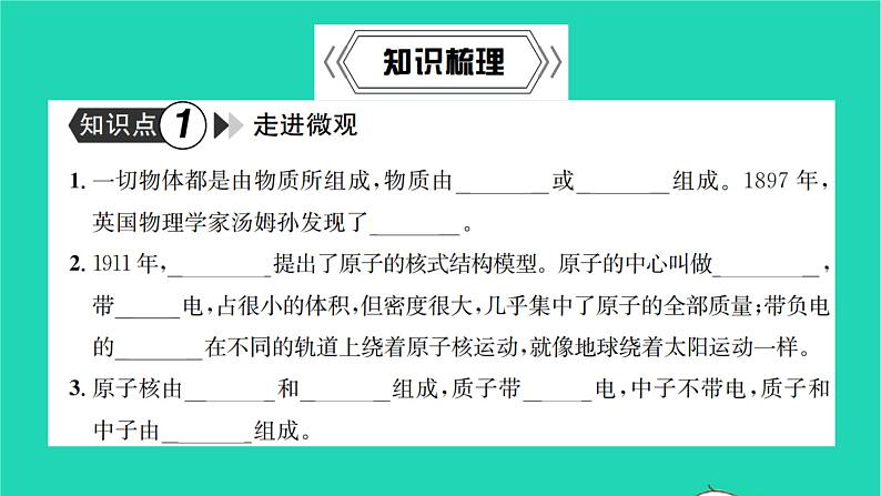 2022八年级物理全册第十一章小粒子与大宇宙复习卷习题课件新版沪科版02