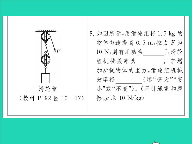 2022八年级物理全册第十章机械与人教材图片导练与习题改练四习题课件新版沪科版06