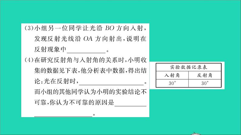 2022八年级物理全册第四章多彩的光实验专题2光学实验习题课件新版沪科版第4页